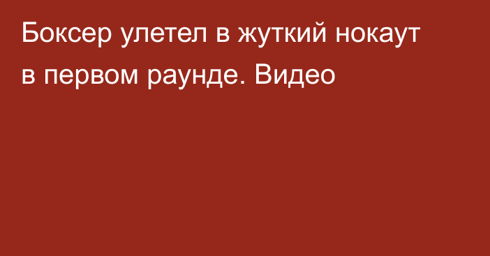 Боксер улетел в жуткий нокаут в первом раунде. Видео