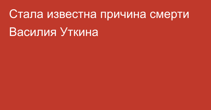 Стала известна причина смерти Василия Уткина