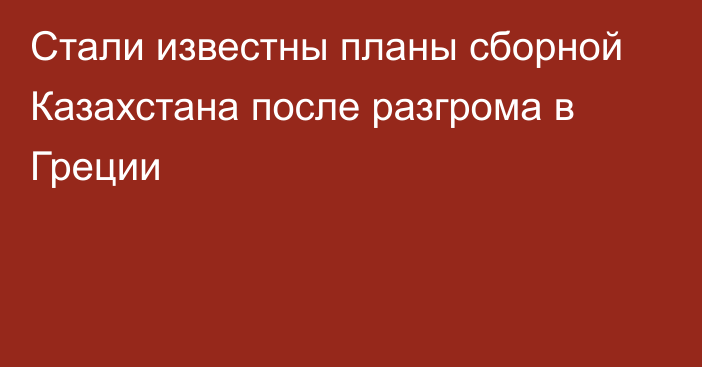 Стали известны планы сборной Казахстана после разгрома в Греции