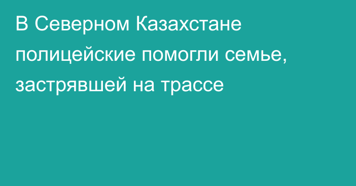 В Северном Казахстане полицейские помогли семье, застрявшей на трассе