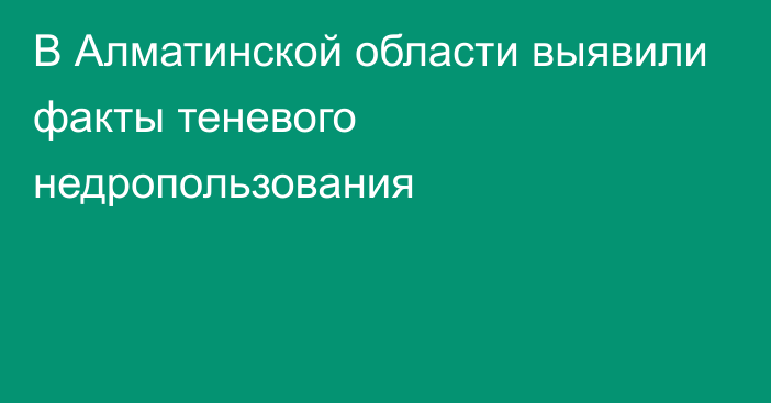 В Алматинской области выявили факты теневого недропользования