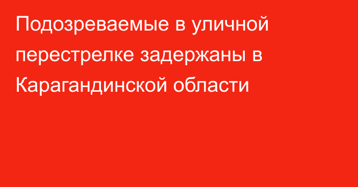 Подозреваемые в уличной перестрелке задержаны в Карагандинской области