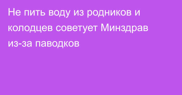 Не пить воду из родников и колодцев советует Минздрав из-за паводков