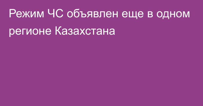 Режим ЧС объявлен еще в одном регионе Казахстана