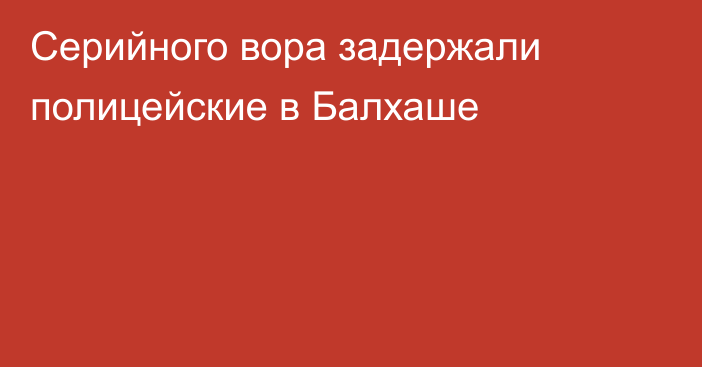 Серийного вора задержали полицейские в Балхаше