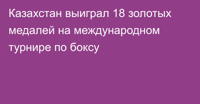 Казахстан выиграл 18 золотых медалей на международном турнире по боксу