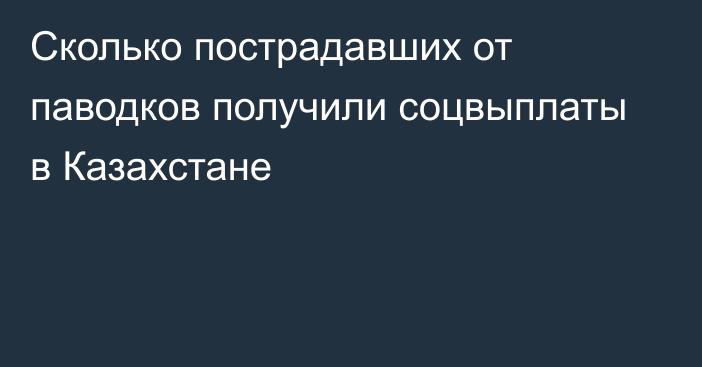 Сколько пострадавших от паводков получили соцвыплаты в Казахстане