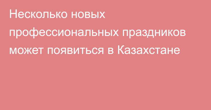 Несколько новых профессиональных праздников может появиться в Казахстане