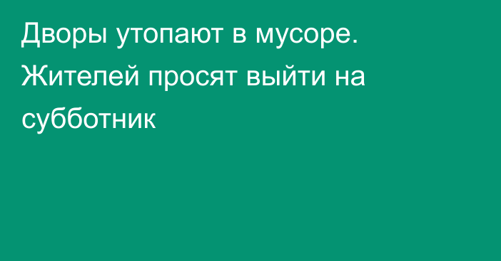 Дворы утопают в мусоре. Жителей просят выйти на субботник