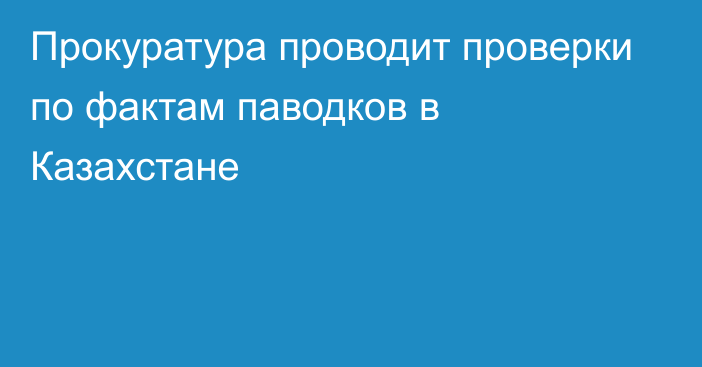 Прокуратура проводит проверки по фактам паводков в Казахстане