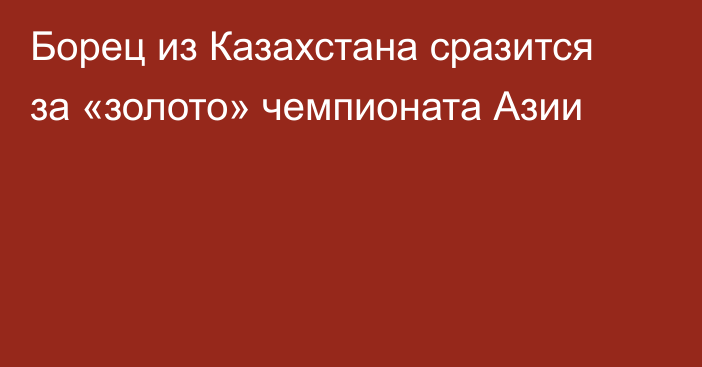 Борец из Казахстана сразится за «золото» чемпионата Азии