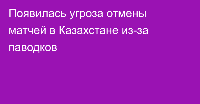 Появилась угроза отмены матчей в Казахстане из-за паводков