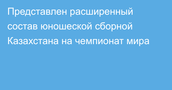 Представлен расширенный состав юношеской сборной Казахстана на чемпионат мира