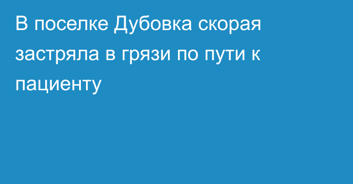 В поселке Дубовка скорая застряла в грязи по пути к пациенту