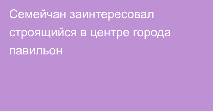 Семейчан заинтересовал строящийся в центре города павильон