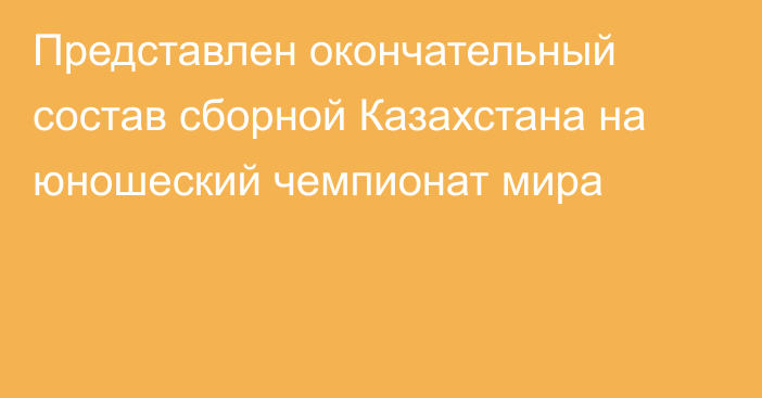 Представлен окончательный состав сборной Казахстана на юношеский чемпионат мира