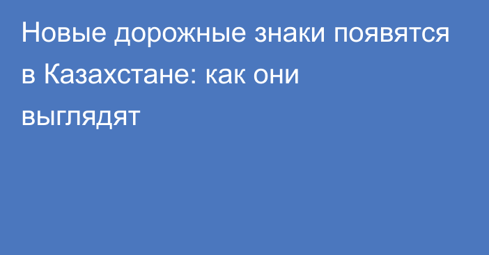 Новые дорожные знаки появятся в Казахстане: как они выглядят