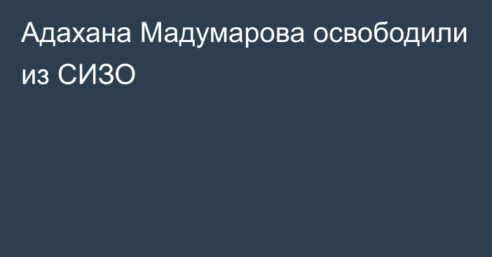 Адахана Мадумарова освободили из СИЗО