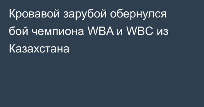 Кровавой зарубой обернулся бой чемпиона WBA и WBC из Казахстана