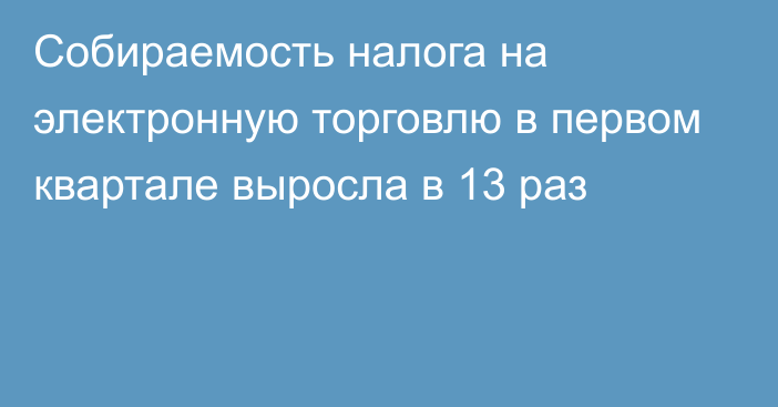 Собираемость налога на электронную торговлю в первом квартале выросла в 13 раз