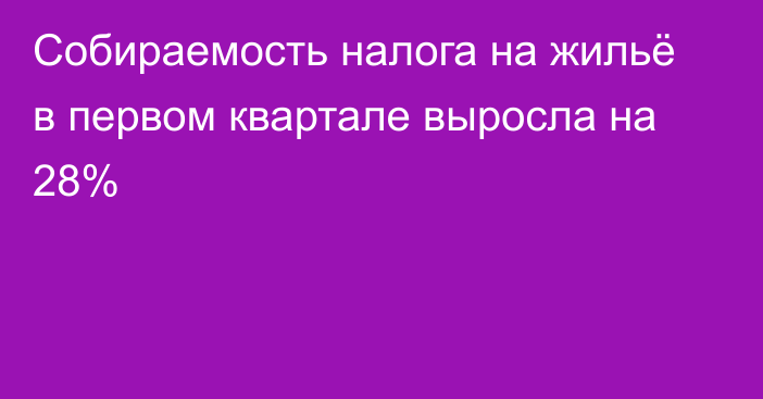 Собираемость налога на жильё в первом квартале выросла на 28%