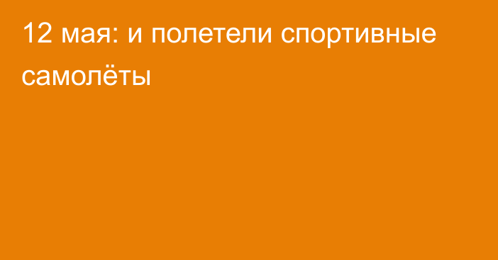 12 мая: и полетели спортивные самолёты