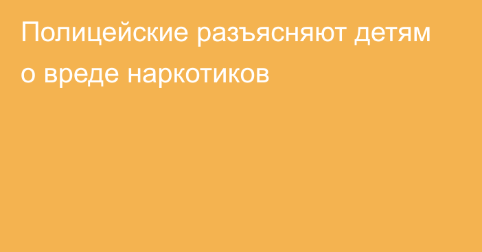 Полицейские разъясняют детям о вреде наркотиков