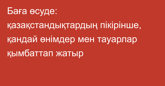 Баға өсуде: қазақстандықтардың пікірінше, қандай өнімдер мен тауарлар қымбаттап жатыр