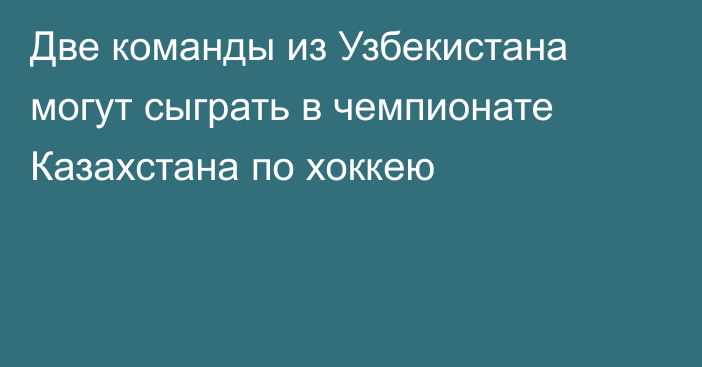 Две команды из Узбекистана могут сыграть в чемпионате Казахстана по хоккею