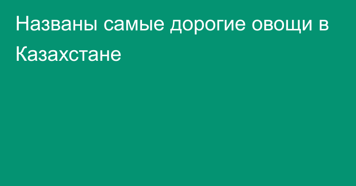 Названы самые дорогие овощи в Казахстане