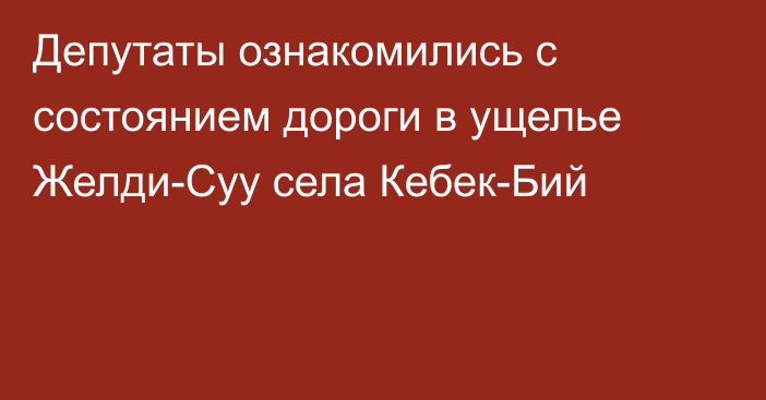 Депутаты ознакомились с состоянием дороги в ущелье Желди-Суу села Кебек-Бий