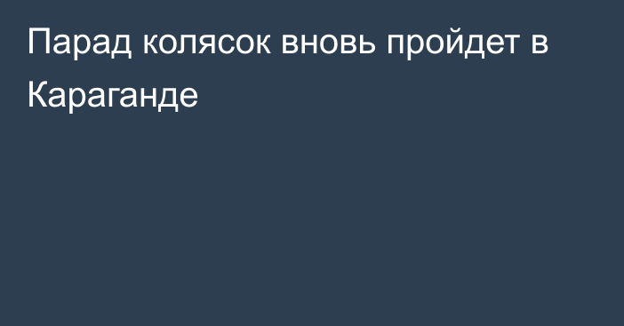 Парад колясок вновь пройдет в Караганде