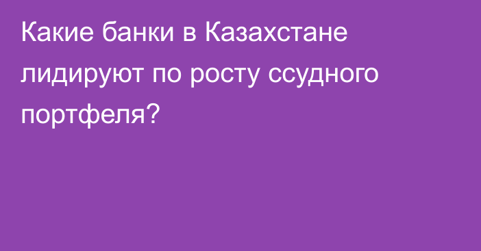 Какие банки в Казахстане лидируют по росту ссудного портфеля?