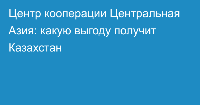 Центр кооперации Центральная Азия: какую выгоду получит Казахстан