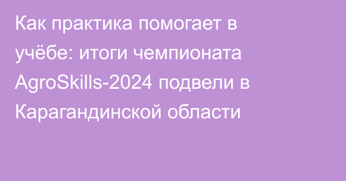 Как практика помогает в учёбе: итоги чемпионата AgroSkills-2024 подвели в Карагандинской области