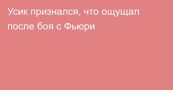 Усик признался, что ощущал после боя с Фьюри