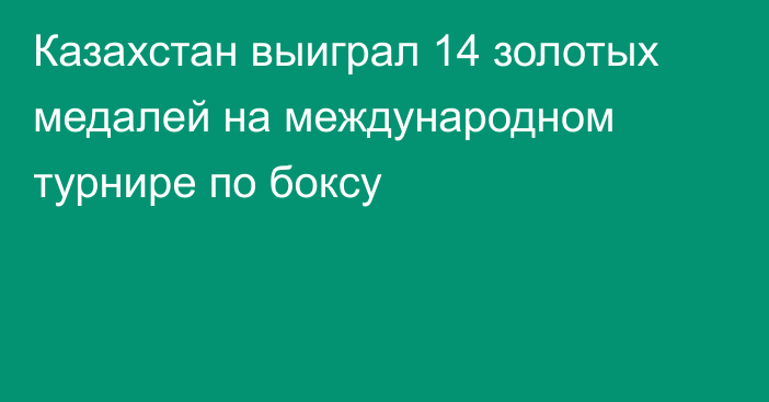 Казахстан выиграл 14 золотых медалей на международном турнире по боксу