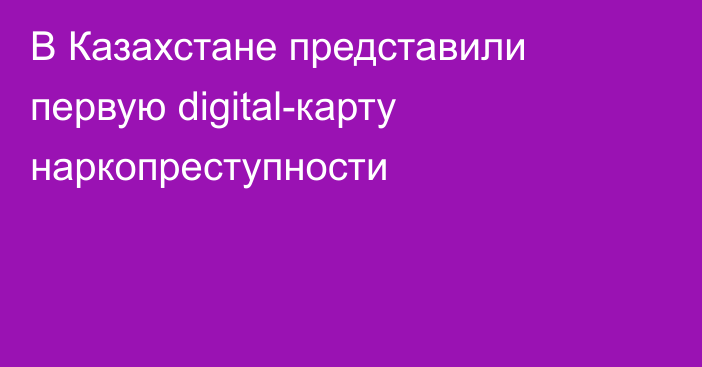 В Казахстане представили первую digital-карту наркопреступности