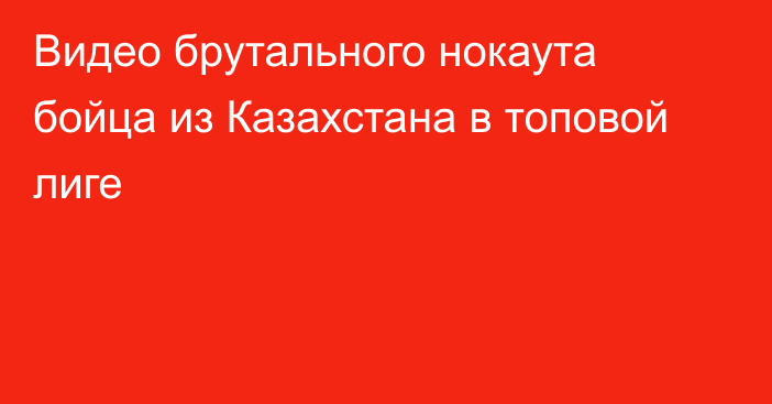 Видео брутального нокаута бойца из Казахстана в топовой лиге