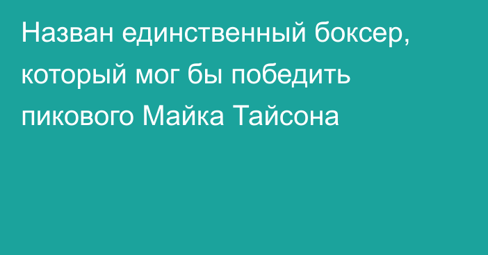 Назван единственный боксер, который мог бы победить пикового Майка Тайсона