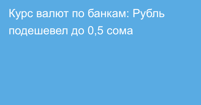 Курс валют по банкам: Рубль подешевел до 0,5 сома