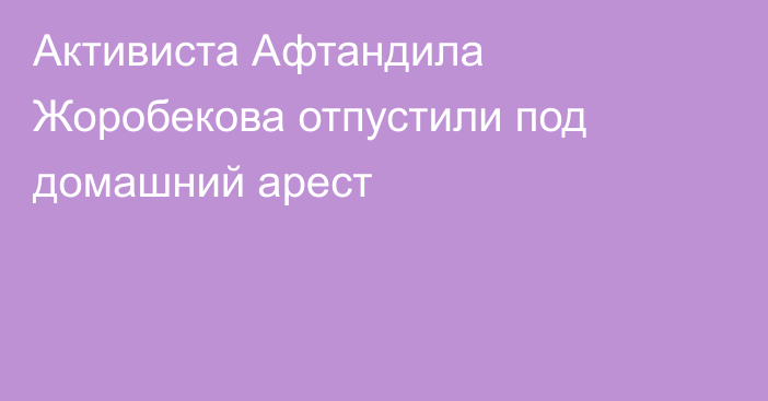 Активиста Афтандила Жоробекова отпустили под домашний арест