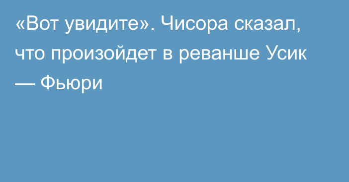 «Вот увидите». Чисора сказал, что произойдет в реванше Усик — Фьюри