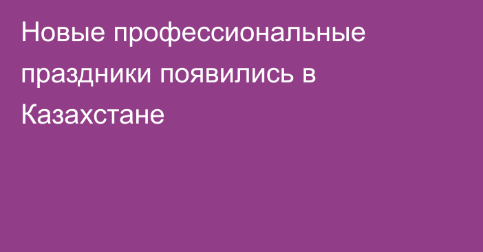 Новые профессиональные праздники появились в Казахстане