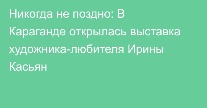 Никогда не поздно: В Караганде открылась выставка художника-любителя Ирины Касьян