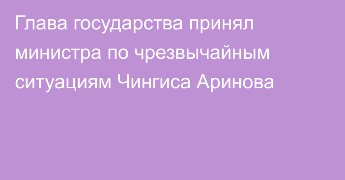 Глава государства принял министра по чрезвычайным ситуациям Чингиса Аринова