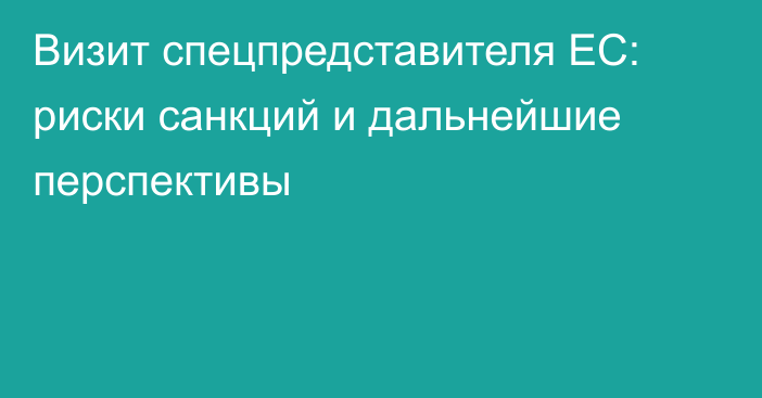 Визит спецпредставителя ЕС: риски санкций и дальнейшие перспективы