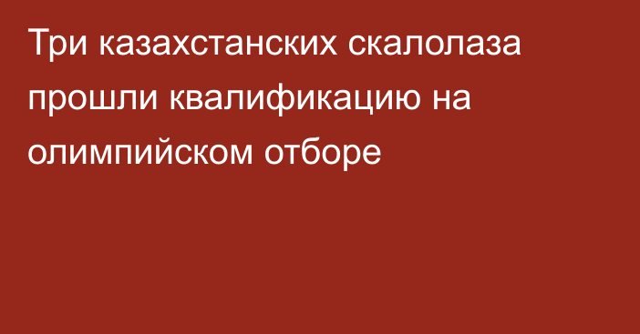 Три казахстанских скалолаза прошли квалификацию на олимпийском отборе