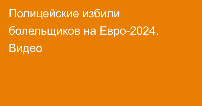 Полицейские избили болельщиков на Евро-2024. Видео