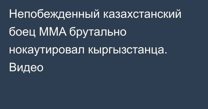 Непобежденный казахстанский боец MMA брутально нокаутировал кыргызстанца. Видео